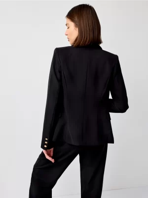 Črni blazer z gumbi - slika 4